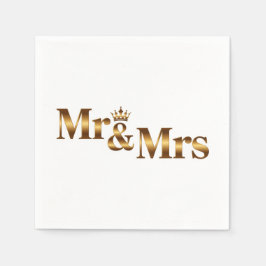Luxe Goud Mr & Mrs Wedding Sign | Elegante bruid Servet