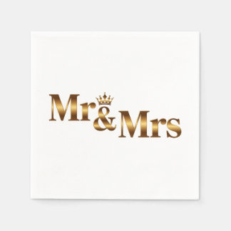 Luxe Goud Mr & Mrs Wedding Sign | Elegante bruid Servet