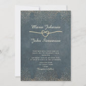 Luxe Goud Navyblauw Chic Bruiloft Kaart (Voorkant)