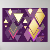 Luxe Goud paarse Driehoek Vormen Echt Folie Afdrukken (Voorkant)