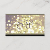 Luxe Goud Paarse Glitter Initialen Zwart Goud Visitekaartje (Voorkant)