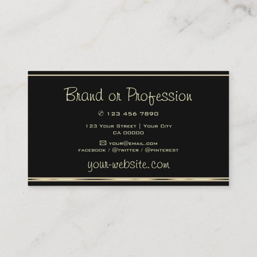 Luxe Goud Paarse Glitter Sterren Zwart en Gouden Visitekaartje (Achterkant)