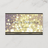 Luxe Goud Paarse Glitter Sterren Zwart en Gouden Visitekaartje (Voorkant)