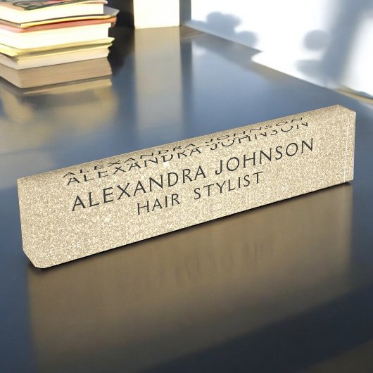 Luxe Goud Professionele Glitter Sparkle Modern Naambordje