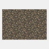 Luxe goud-reliëf bloemmotief inpakpapier vel (Voorkant 3)