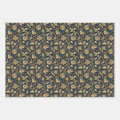 Luxe goud-reliëf bloemmotief inpakpapier vel (Voorkant)