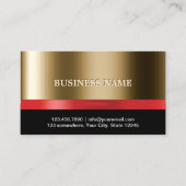 Luxe Goud Rood Lint Schoonheidssalon Spa Visitekaartje (Voorkant)