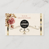 Luxe Goud Roos Diamonds Logo Sjabloon Visitekaartje (Voorkant)