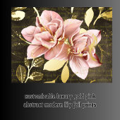 Luxe Goud Roze abstract Modern Lelie Folie Afdrukken