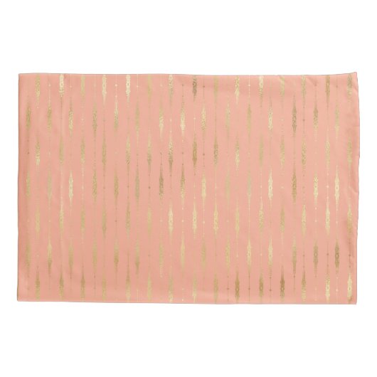 Luxe goud & roze geometrisch patroon kussensloop (Achterkant)