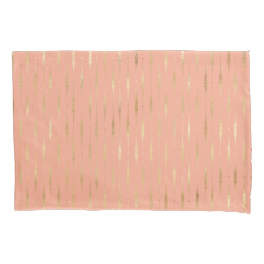 Luxe goud & roze geometrisch patroon kussensloop (Voorkant)