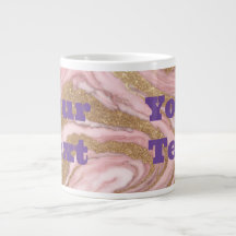 Luxe Goud Roze Marmer Aangepaste Tekst Jumbo Mok