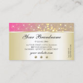 Luxe Goud Roze Paarse Glitter Diamonds Mooi Visitekaartje (Achterkant)