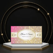 Luxe Goud Roze Paarse Glitter Diamonds Mooi Visitekaartje