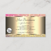 Luxe Goud Roze Paarse Glitter Sterren toevoegen Lo Visitekaartje (Achterkant)