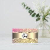 Luxe Goud Roze Paarse Glitter Sterren toevoegen Lo Visitekaartje (Staand voorkant)