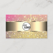 Luxe Goud Roze Paarse Glitter Sterren toevoegen Lo Visitekaartje (Voorkant)