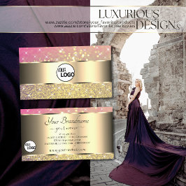 Luxe Goud Roze Paarse Glitter Sterren toevoegen Lo Visitekaartje