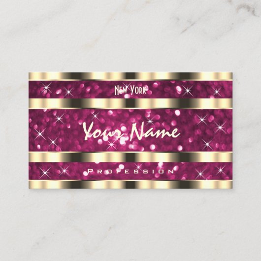 Luxe Goud Roze Sparkle Glitter Schattige Tiny Star Visitekaartje (Voorkant)