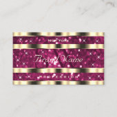 Luxe Goud Roze Sparkle Glitter Sterren Monogram Visitekaartje (Voorkant)