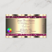 Luxe Goud Roze Sparkle Glitter Sterren toevoegen L Visitekaartje (Achterkant)