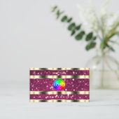 Luxe Goud Roze Sparkle Glitter Sterren toevoegen L Visitekaartje (Staand voorkant)
