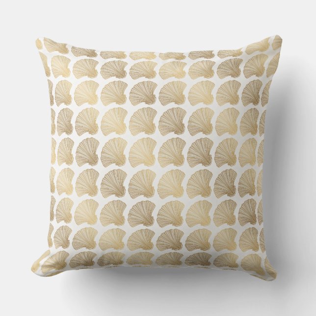 Luxe Goud Schelp Design Kussen (Voorkant)