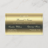 Luxe Goud Shimmery Kleuren en Initialen Elegant Visitekaartje (Achterkant)