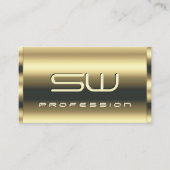 Luxe Goud Shimmery Kleuren en Initialen Elegant Visitekaartje (Voorkant)