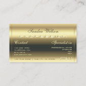 Luxe Goud Shimmery Kleuren en Initialen Modern Visitekaartje (Achterkant)