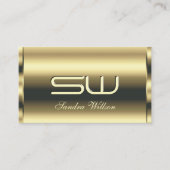 Luxe Goud Shimmery Kleuren en Initialen Stijlvol Visitekaartje (Voorkant)