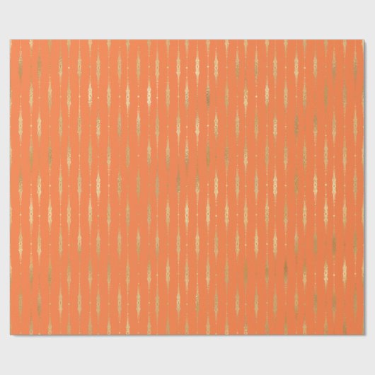Luxe Goud & Sinaasappel geometrisch patroon Cadeaupapier (Vlak)