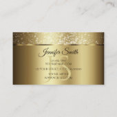 Luxe Goud Sparkling Glitter en Monogram Chic Visitekaartje (Achterkant)