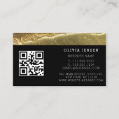 Luxe Goud Sparkling Glitter Glamoureus Marmer Visitekaartje (Achterkant)