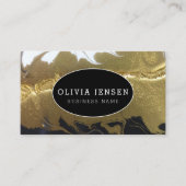 Luxe Goud Sparkling Glitter Glamoureus Marmer Visitekaartje (Voorkant)