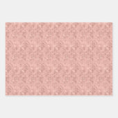 Luxe Goud, Stoffig Roze, en Groen Damast Patroon Inpakpapier Vel (Voorkant 2)