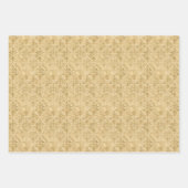 Luxe Goud, Stoffig Roze, en Groen Damast Patroon Inpakpapier Vel (Voorkant)