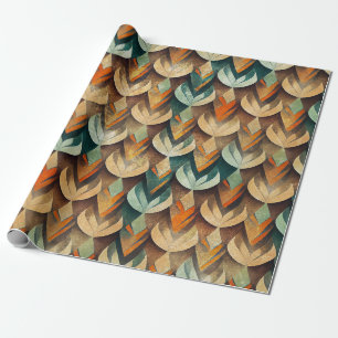 Luxe Goud Teal Art Deco Abstract Patroon Cadeaupapier
