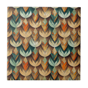 Luxe Goud Teal Art Deco Abstract Patroon Tegeltje