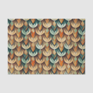 Luxe Goud Teal Art Deco Abstract Patroon Tissuepapier