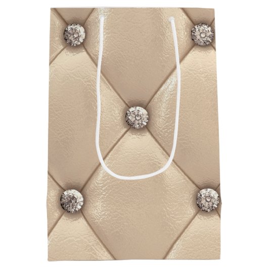Luxe goud tufted monogram product medium cadeauzakje (Achterkant)