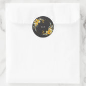 Luxe Goud Turquoise Monogram Huwelijk Ronde Sticker (Tas)