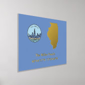 luxe goud US State longitude latitude Illinois Folie Afdrukken (Laagn)