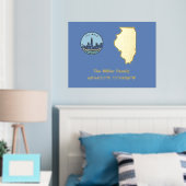 luxe goud US State longitude latitude Illinois Folie Afdrukken (Insitu (Slaapkamer))