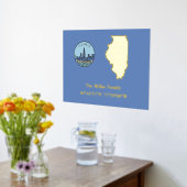 luxe goud US State longitude latitude Illinois Folie Afdrukken (Laag (Keuken))