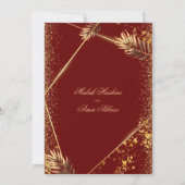 Luxe Goud Verlaat Islamitische Moslim Bruiloft Bou Kaart (Achterkant)