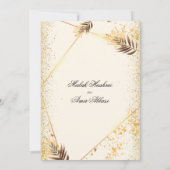 Luxe Goud Verlaat Islamitische Moslim Bruiloft Kaart (Achterkant)