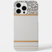 Luxe Goud & Wit Glitter Shield Case-Mate iPhone Case (Achterkant)