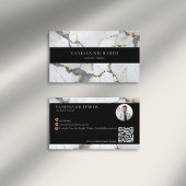 Luxe Goud Wit Grijs QR Code Notaris Foto Visitekaartje