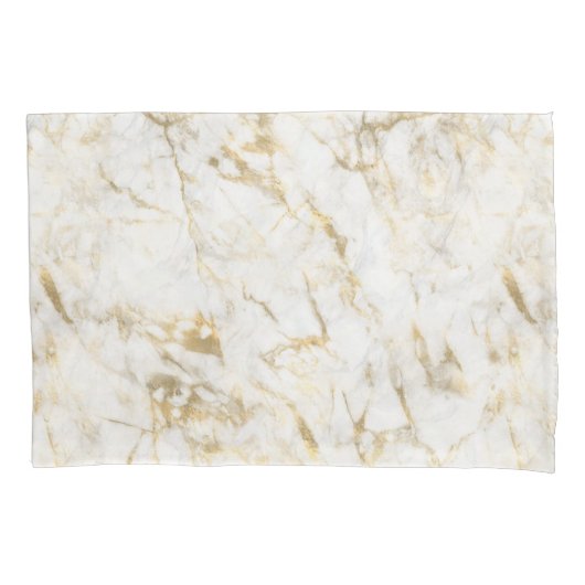 Luxe Goud Wit Marmer Patroon Kussensloop (Voorkant)